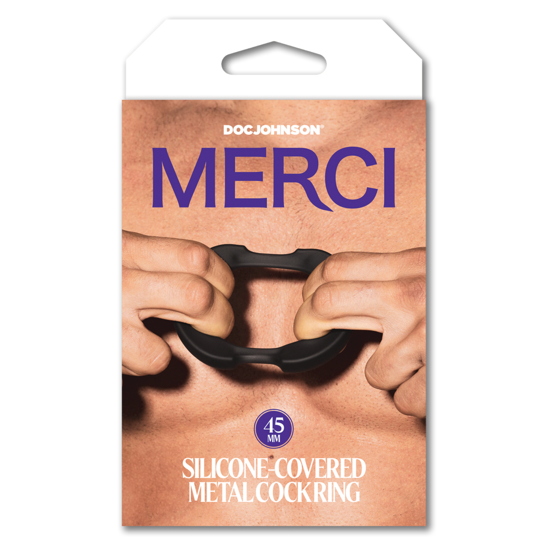 The Paradox Cock Ring 45 mm Black - Silicone & Metal