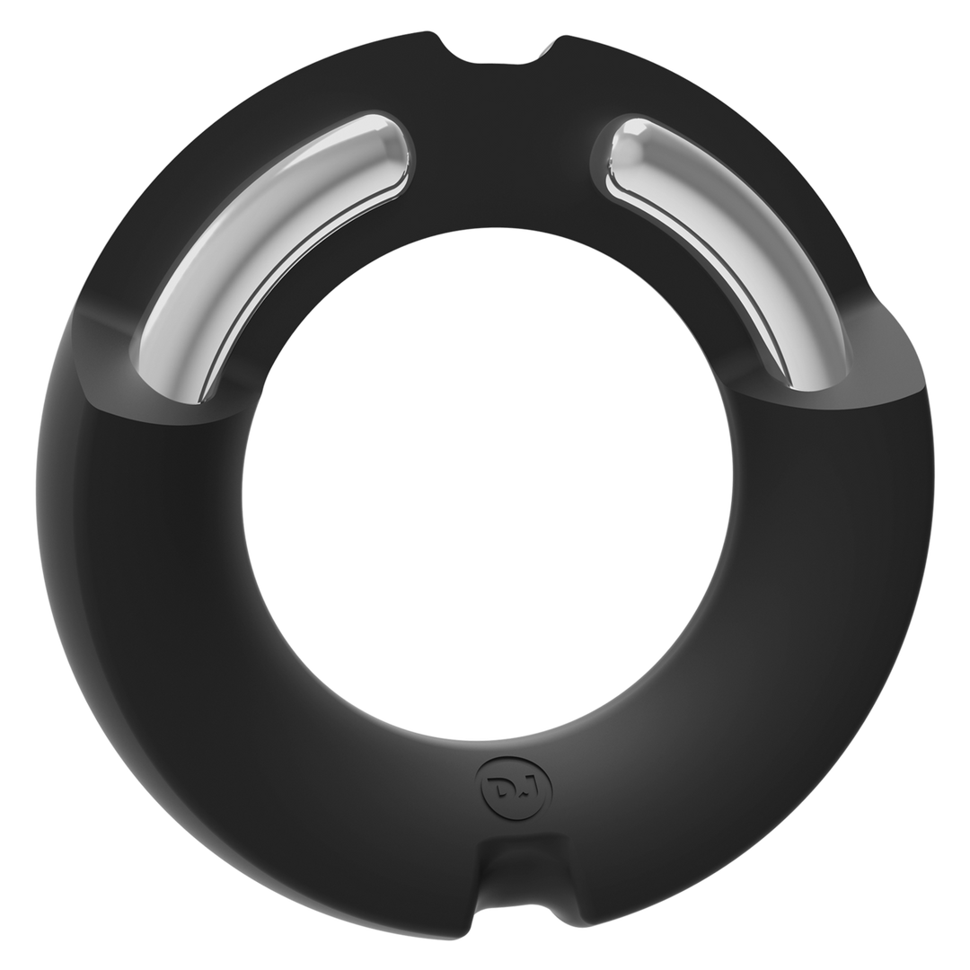 The Paradox - Silicone/Metal Cock Ring - 45mm - Black