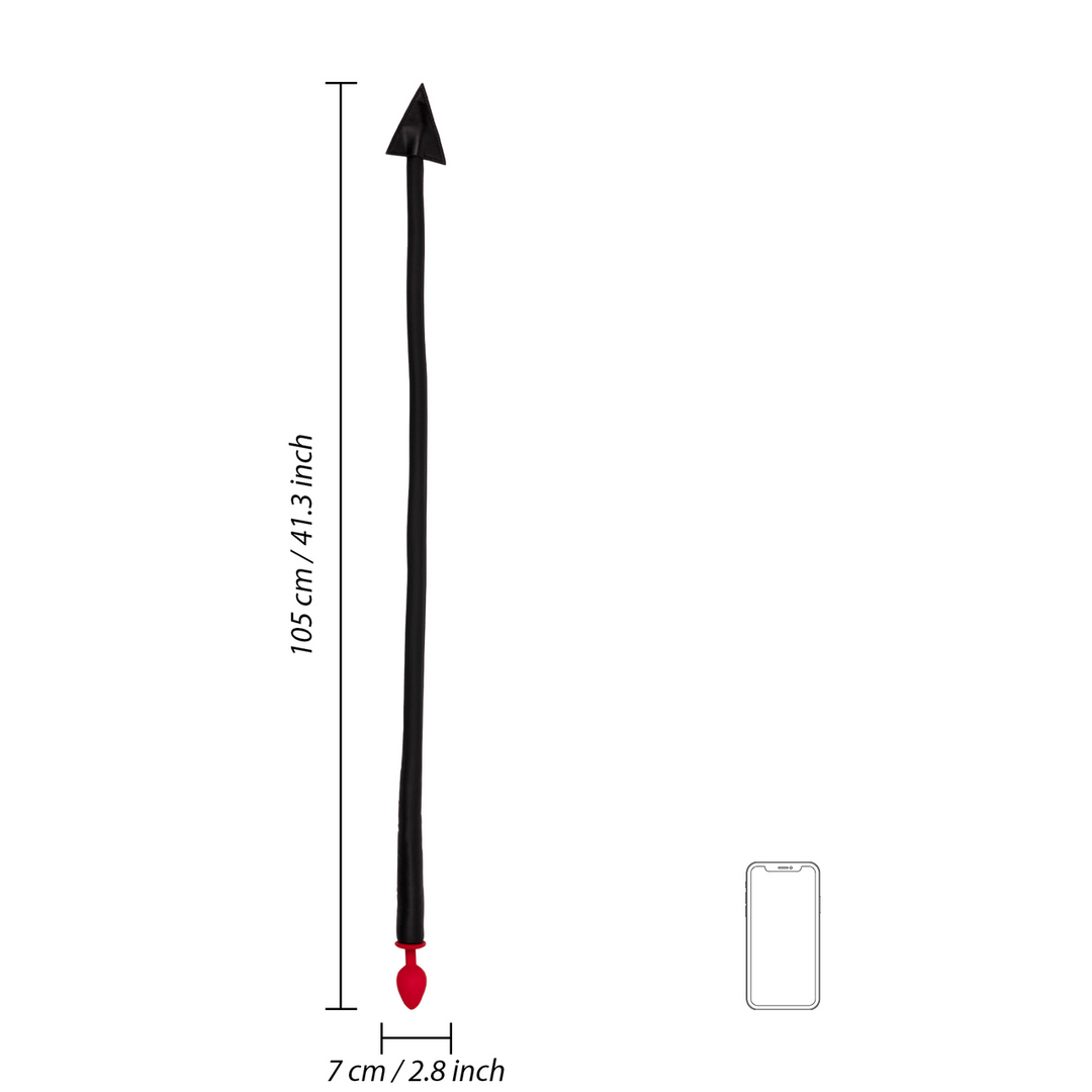 Siliconen Anale Plug Duivelsstaart 15 cm - Zwart/Rood</meta>