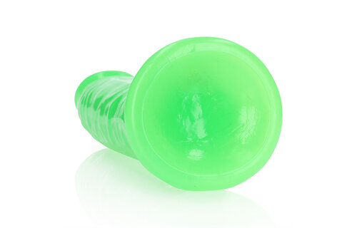 Schlanker realistischer Dildo 22,5 cm mit Saugnapf & Glow Green