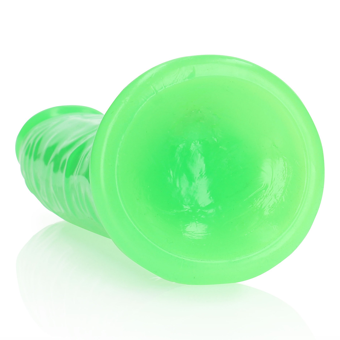 Schlanker realistischer Dildo 22,5 cm mit Saugnapf & Glow Green