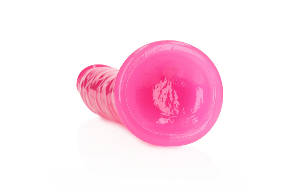 Schlanker realistischer Dildo 22,5 cm Glow in the Dark mit Saugnapf