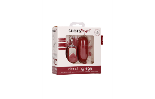 Vibrating Egg mit 10 Geschwindigkeiten und Fernbedienung - L - Rot