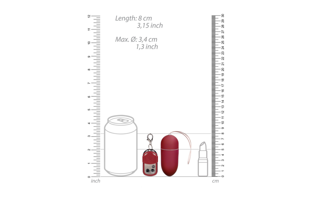 Vibrating Egg with 10 Speeds and Remote Control - L - Red