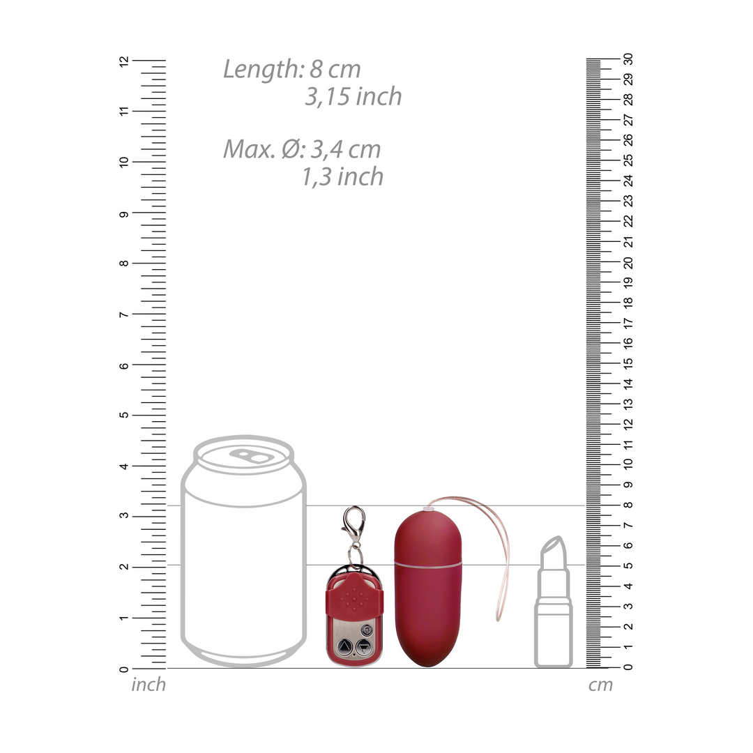 Vibrerende Ei met 10 Snelheden en Afstandsbediening - L - Rood