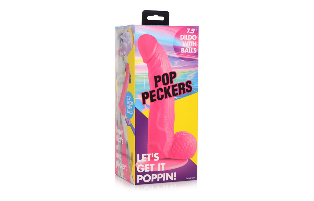 POP Dildo with balls 21.5 cm – Firm, flexible & realistic