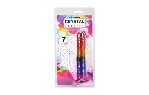 Classic Dong 17,8 cm Regenboog – Flexibel & Veilig TPE