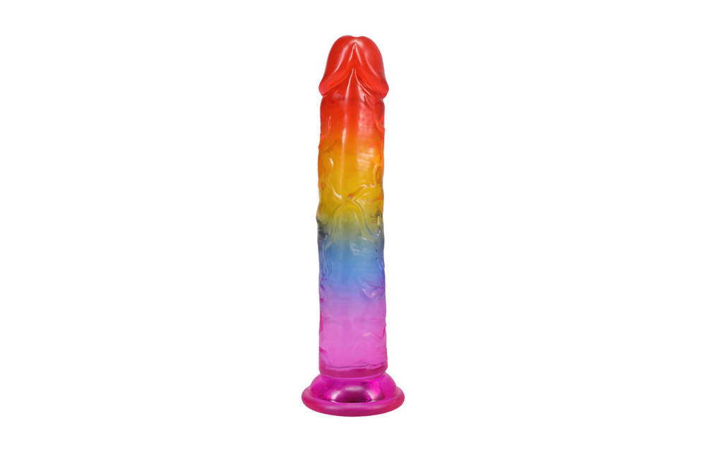 Classic Dong 17.8 cm Rainbow – Flexible & Safe TPE