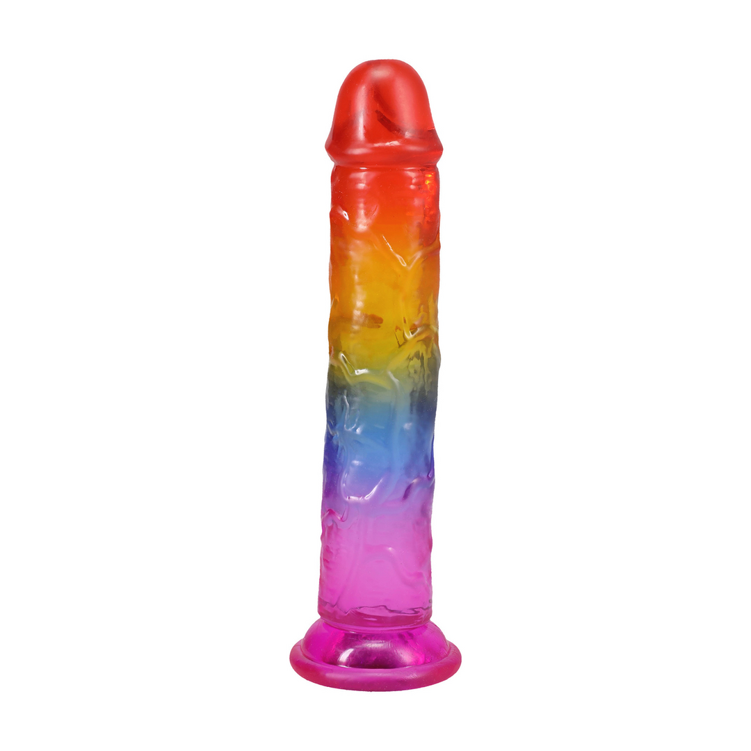 Classic Dong 17.8 cm Rainbow – Flexible & Safe TPE
