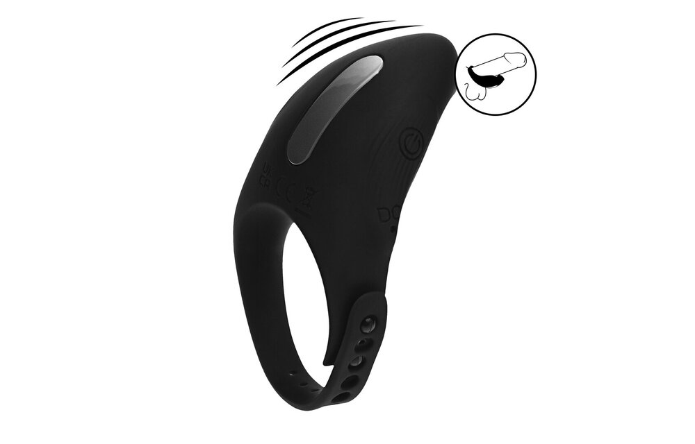 Adjustable Vibrating Silicone Cock Ring Black | LEVELZ