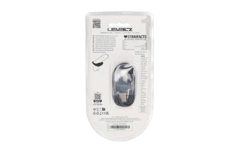 Adjustable Vibrating Silicone Cock Ring Black | LEVELZ