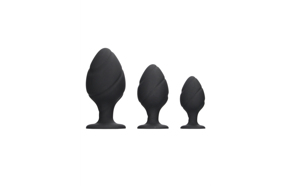 Swirled Butt Plug Set - Black