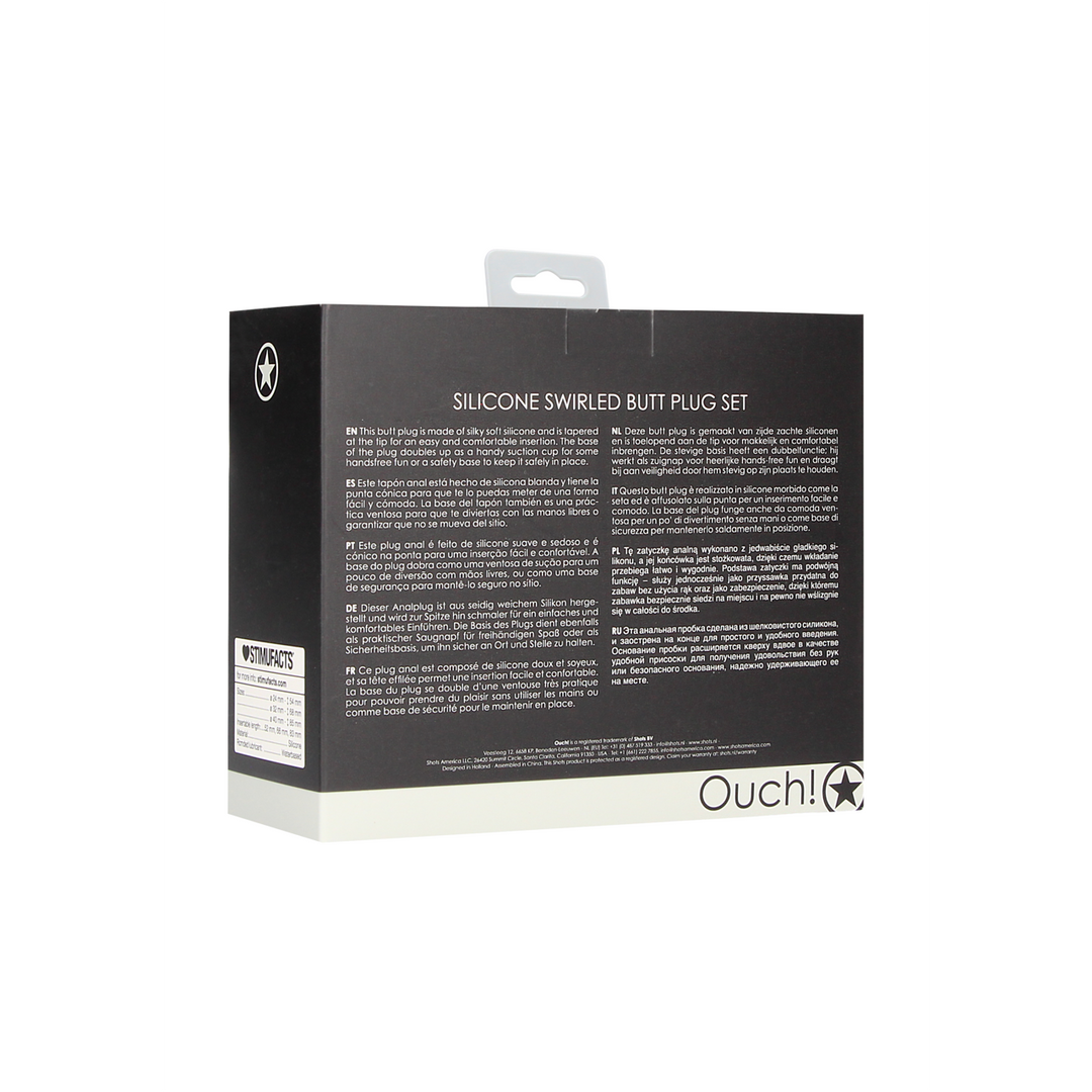 Gedraaid Butt Plug Set - Zwart