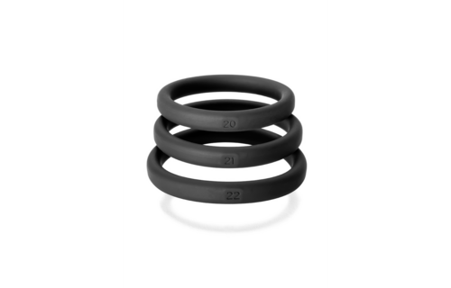 Xact-Fit Kit L/XL - Cockring Set Zwart Siliconen