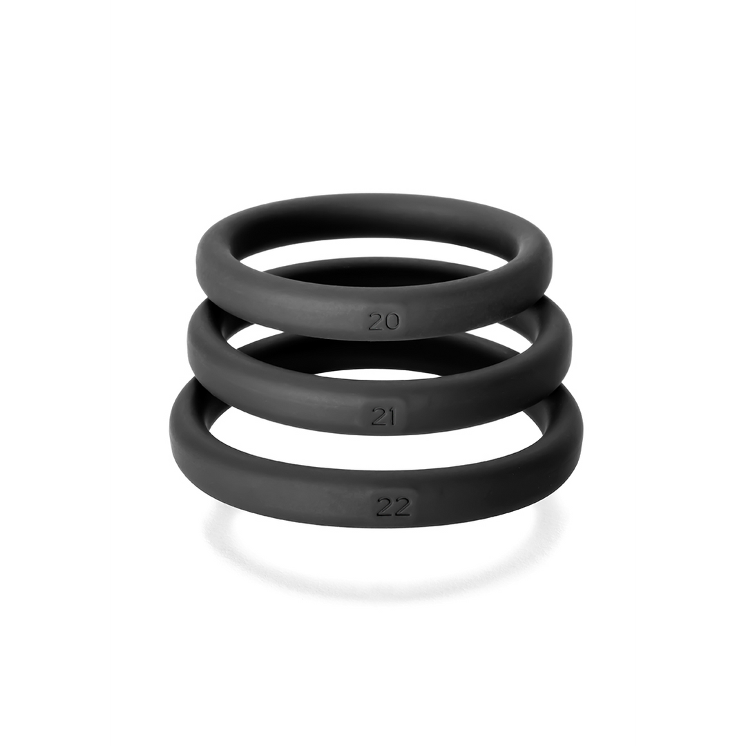 Xact-Fit Kit L/XL – Cockring-Set Schwarzes Silikon