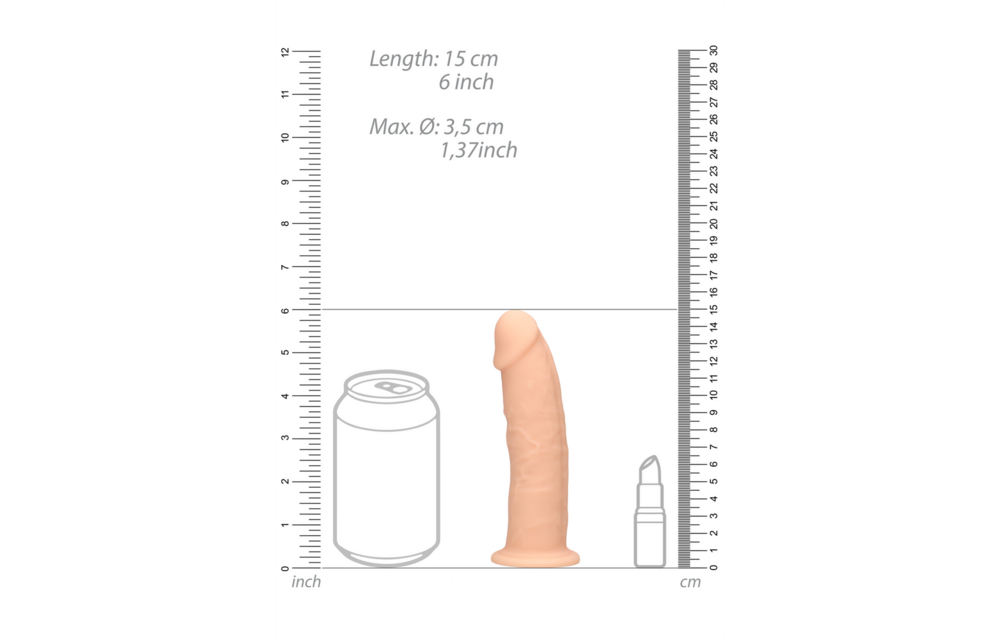 Silicone Dildo without Balls - 6 / 15 cm