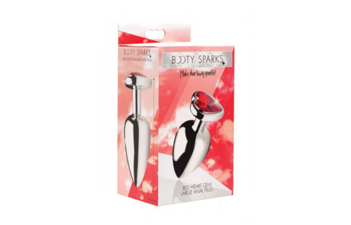 Rode Hart Gem Buttplug 9,4 cm - Luxe Anale Plug XR Brands