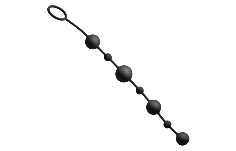 Linger Graduated Siliconen Anale Knikkers 30 cm – Zwart