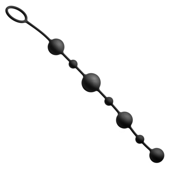 Linger Graduated Siliconen Anale Knikkers 30 cm – Zwart