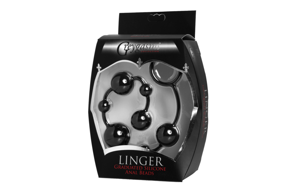 Linger Graduated Silikon-Analperlen 30 cm – Schwarz