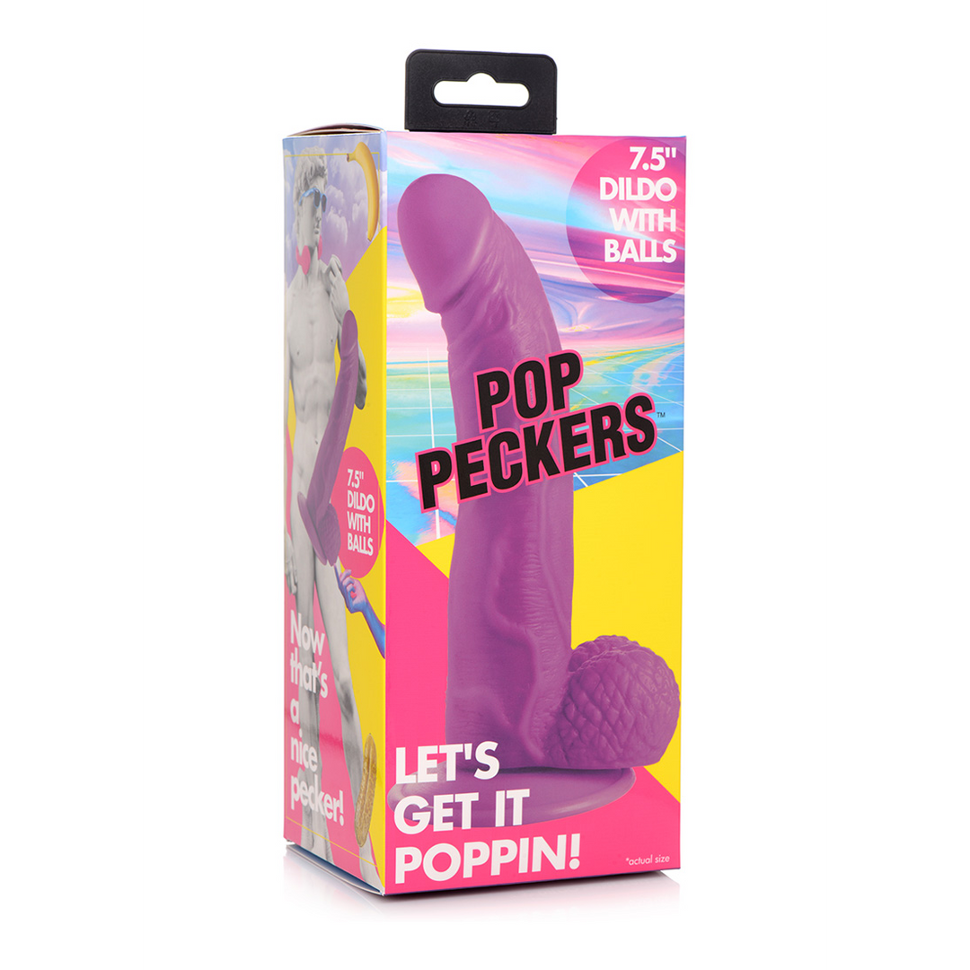 POP Dildo met ballen 21,5 cm – Stevig, flexibel & realistisch