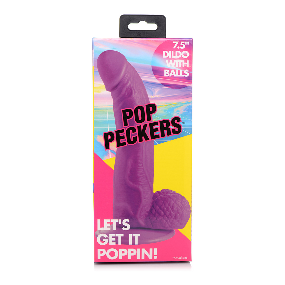 POP Dildo met ballen 21,5 cm – Stevig, flexibel & realistisch