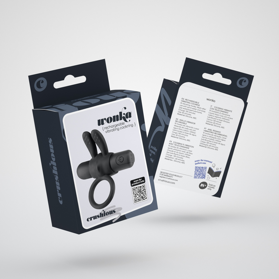 Wonka - Cockring with Rechargeable Vibrating Bullet - Black