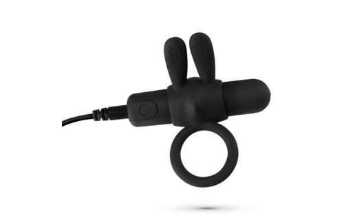 Wonka - Cockring with Rechargeable Vibrating Bullet - Black