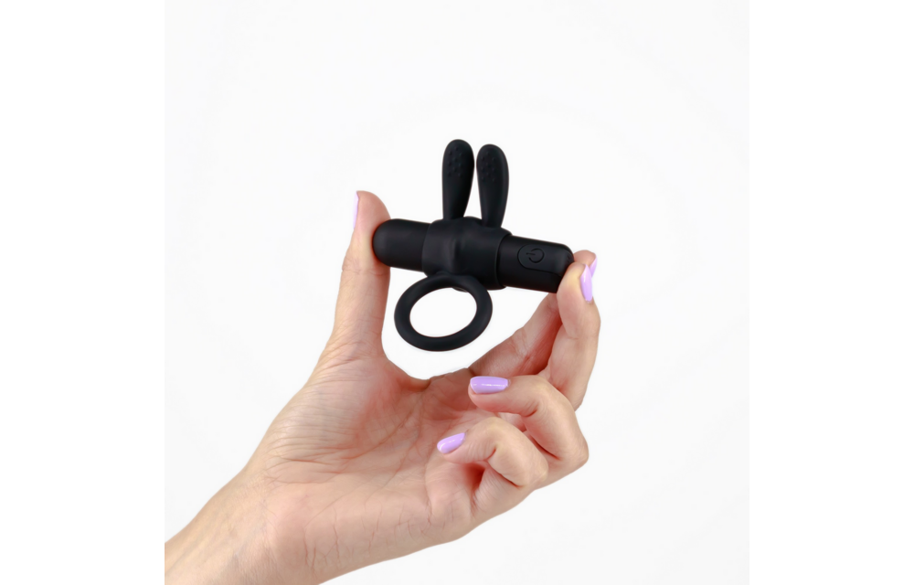 Wonka - Cockring with Rechargeable Vibrating Bullet - Black