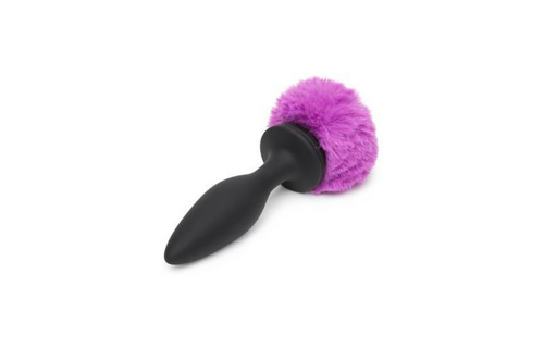 Rechargeable vibrating butt plug 19 cm with fluffy tail