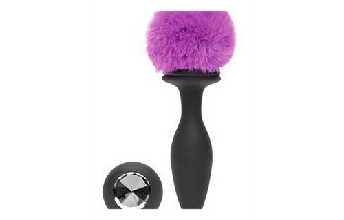 Wiederaufladbarer vibrierender Butt Plug 19 cm mit flauschigem Schwanz