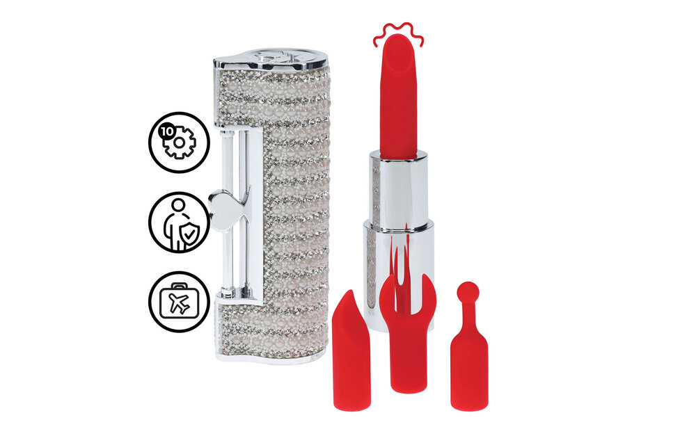 Angel Lipstick Vibrator mit 4 Aufsätzen | Stilvolles Vergnügen