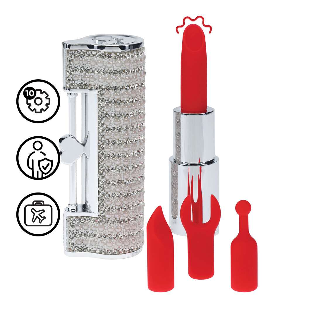Angel Lipstick Vibrator with 4 Attachments | Stylish Pleasure