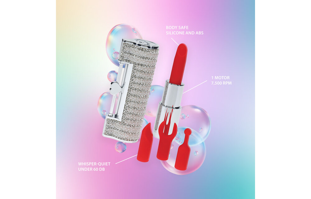 Angel Lipstick Vibrator mit 4 Aufsätzen | Stilvolles Vergnügen