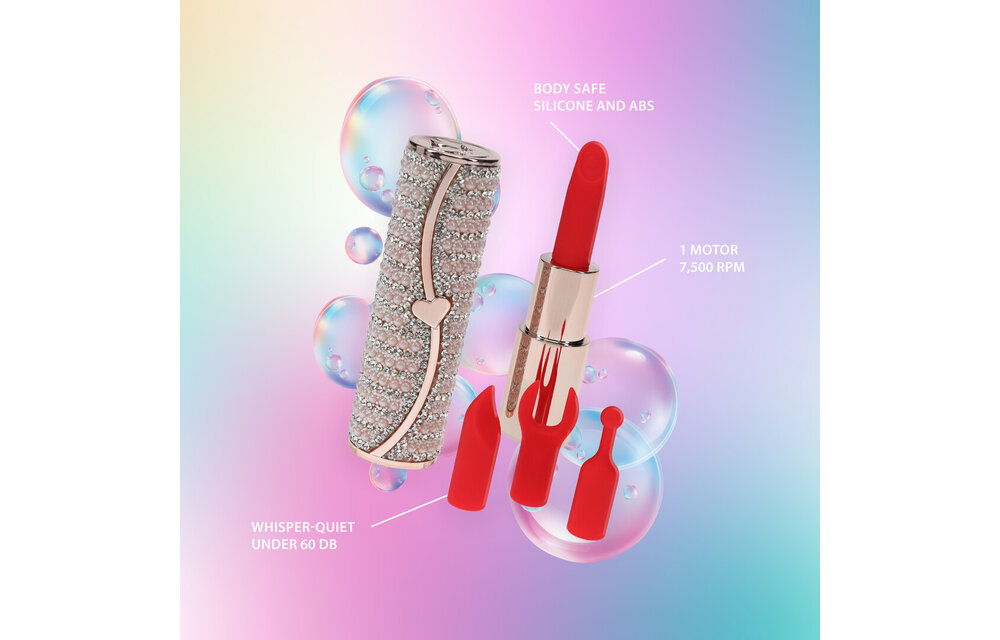 Candy Lipstick Vibrator Rosa – Stilvolles Vergnügen & 4 Aufsätze