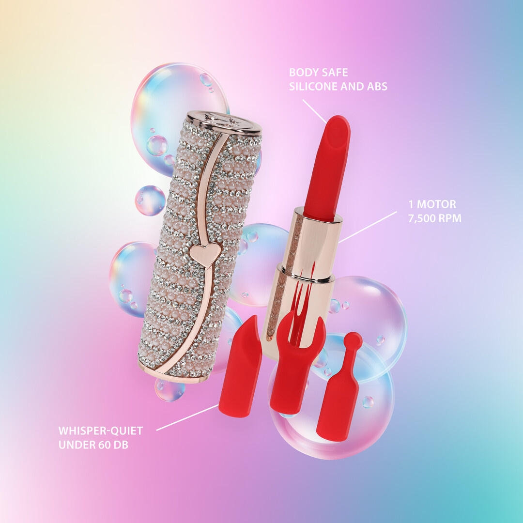 Candy Lipstick Vibrator Rosa – Stilvolles Vergnügen & 4 Aufsätze