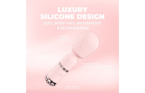 Velours Mini-Wand Roze - Stil, Krachtig & Waterdicht Speeltje