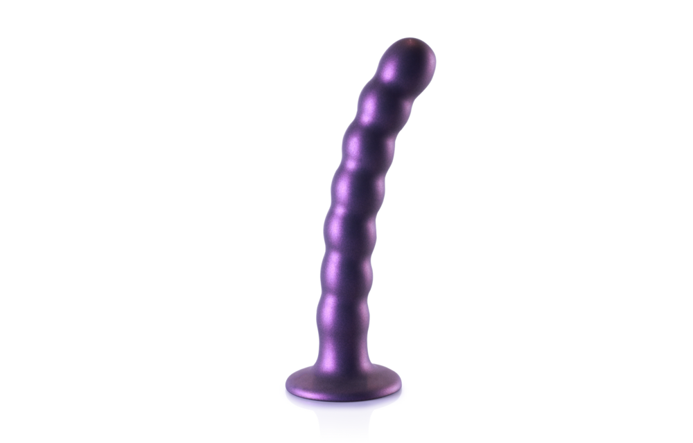 Siliconen G-Spot Dildo 16,5x5,3 cm | Metallic Paars Ouch!