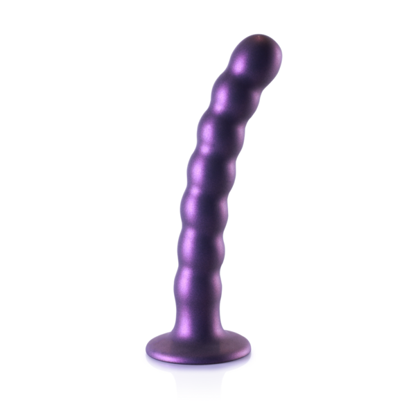Silicone G-Spot Dildo 16.5x5.3 cm | Metallic Purple Ouch!