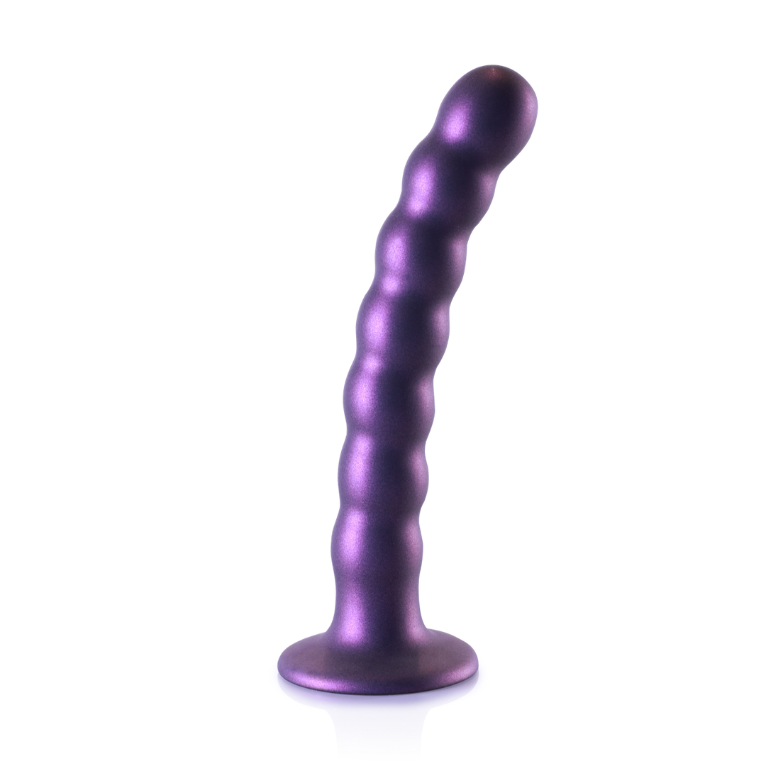 Silicone G-Spot Dildo 16.5x5.3 cm | Metallic Purple Ouch!