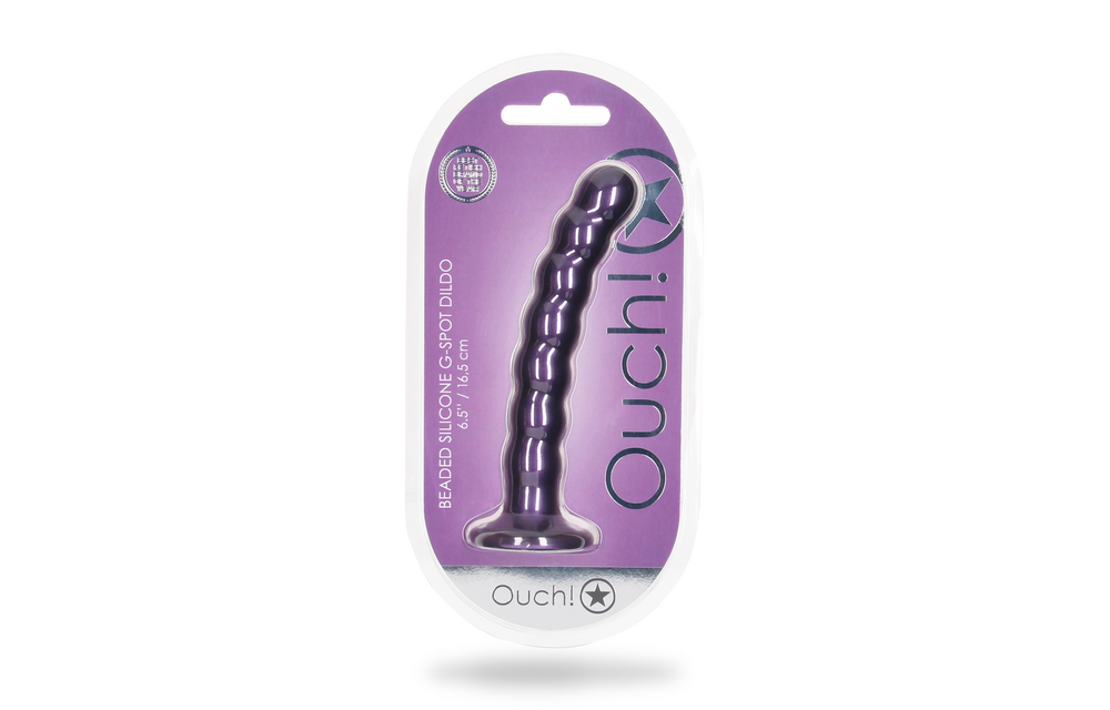 Siliconen G-Spot Dildo 16,5x5,3 cm | Metallic Paars Ouch!