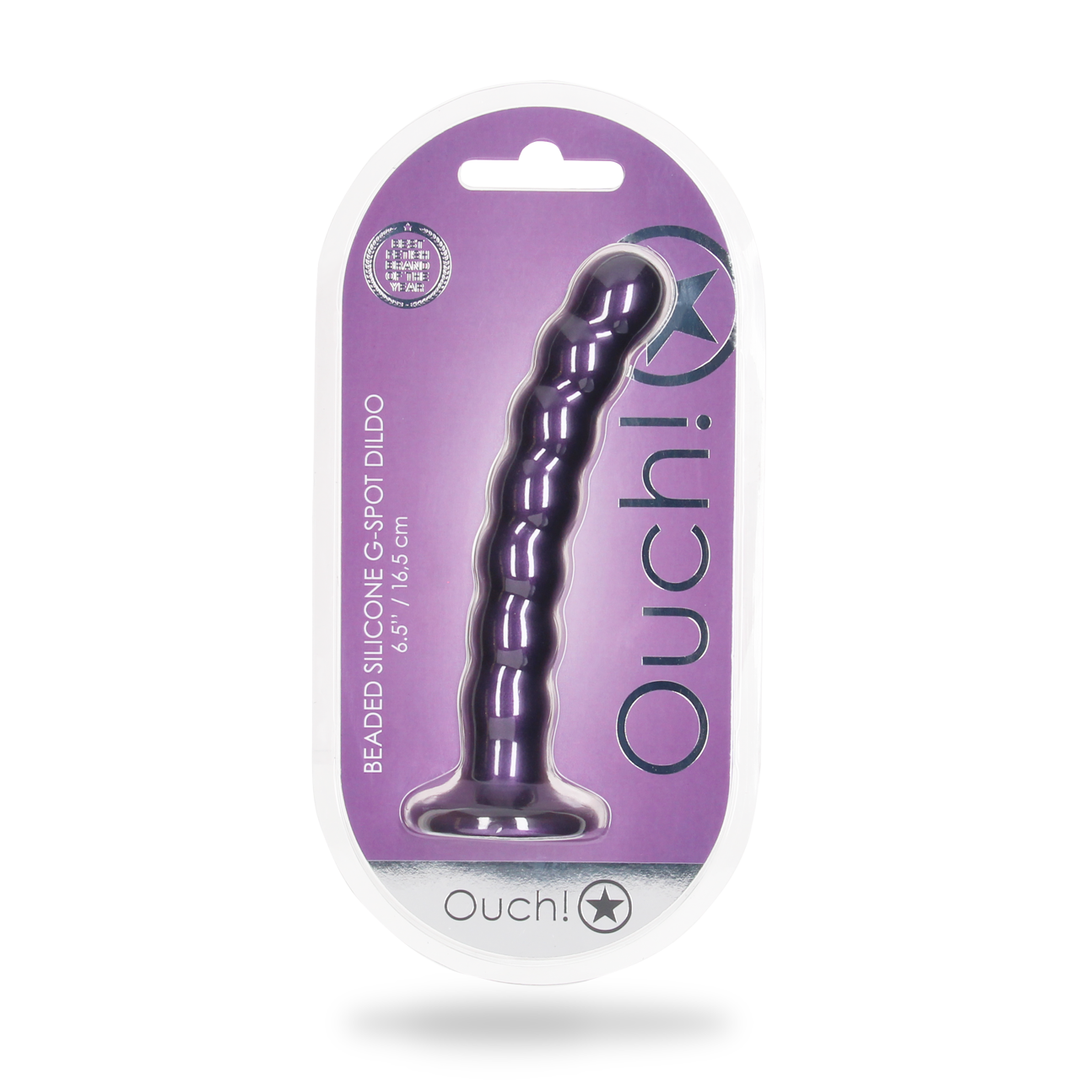 Silicone G-Spot Dildo 16.5x5.3 cm | Metallic Purple Ouch!