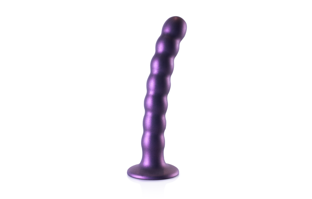 Silicone G-Spot Dildo 16.5x5.3 cm | Metallic Purple Ouch!