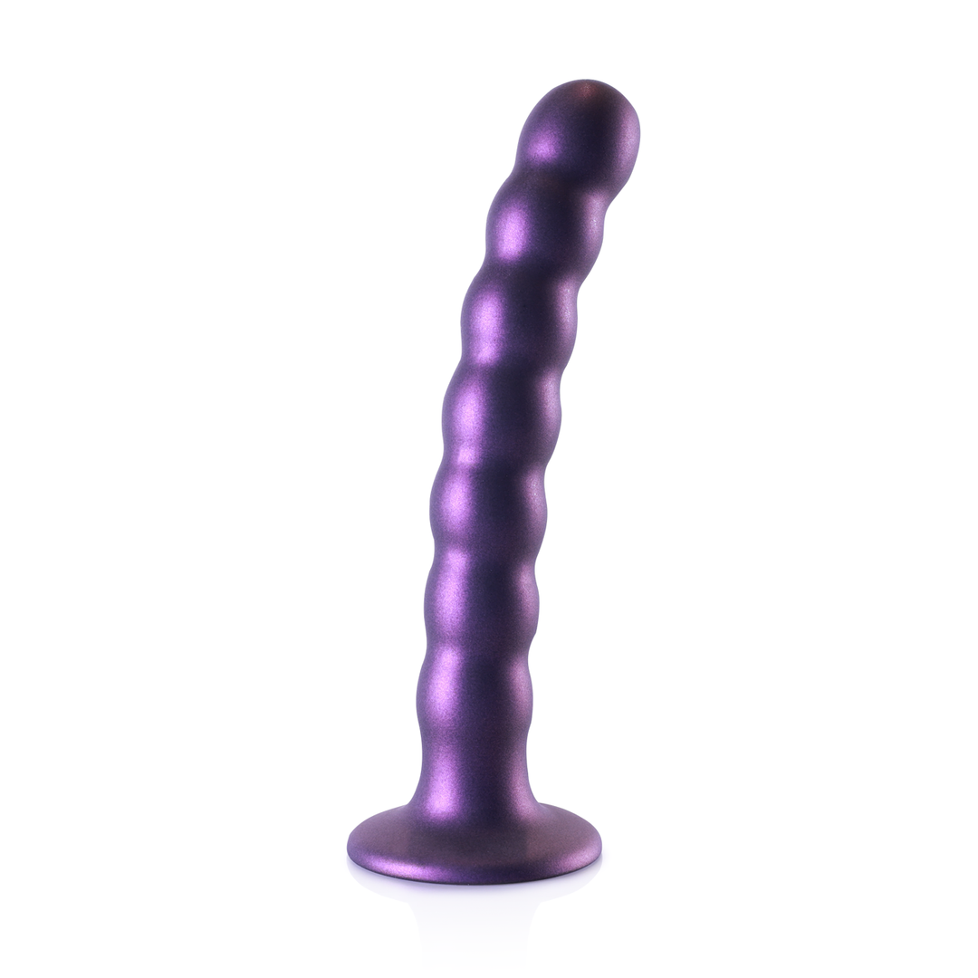 Siliconen G-Spot Dildo 16,5x5,3 cm | Metallic Paars Ouch!