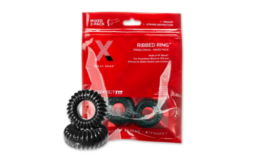 PF Blend Premium Stretch Ribbed Ring Slim - Cockring Set