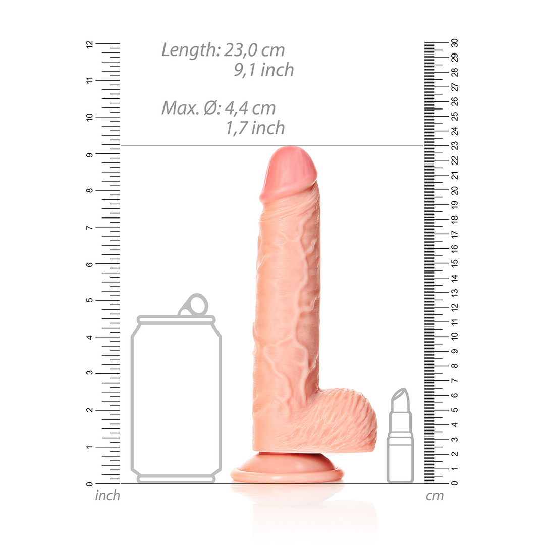 Rechtdoor Realistische Dildo met Ballen en Zuignap - 8 / 20,5 cm
