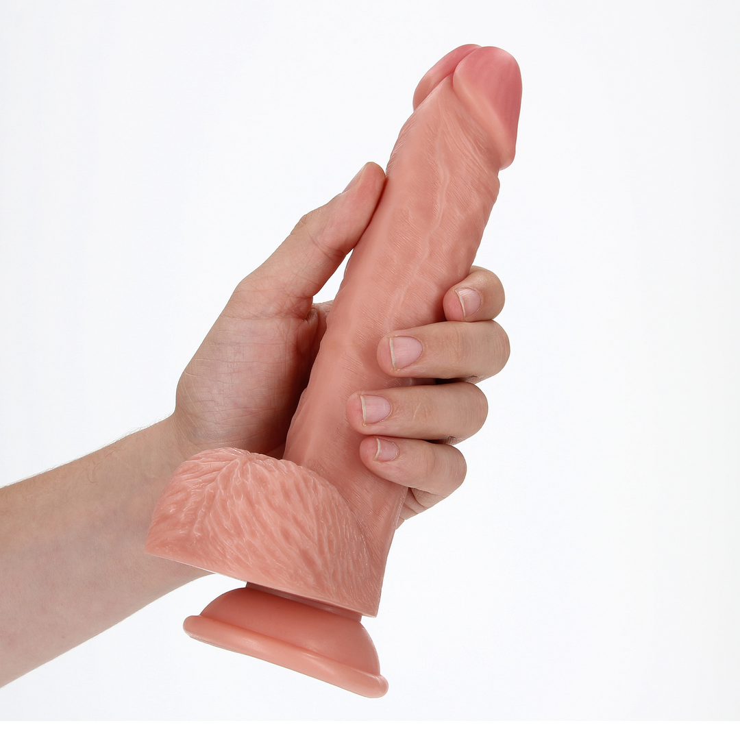Rechtdoor Realistische Dildo met Ballen en Zuignap - 8 / 20,5 cm