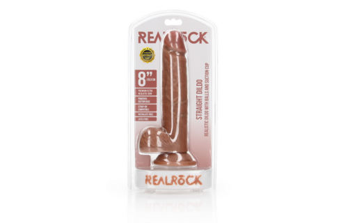 Straight Realistic Dildo with Balls and Suction Cup - 8 / 20,5 cm