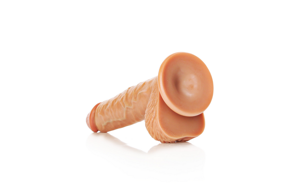 Rechtdoorlopende Realistische Dildo met Ballen en Zuignap - 8 / 20,5 cm