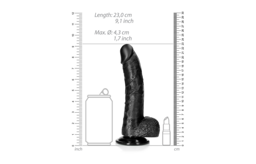 Gekromde Realistische Dildo met Ballen en Zuignap - 8 / 20,5 cm